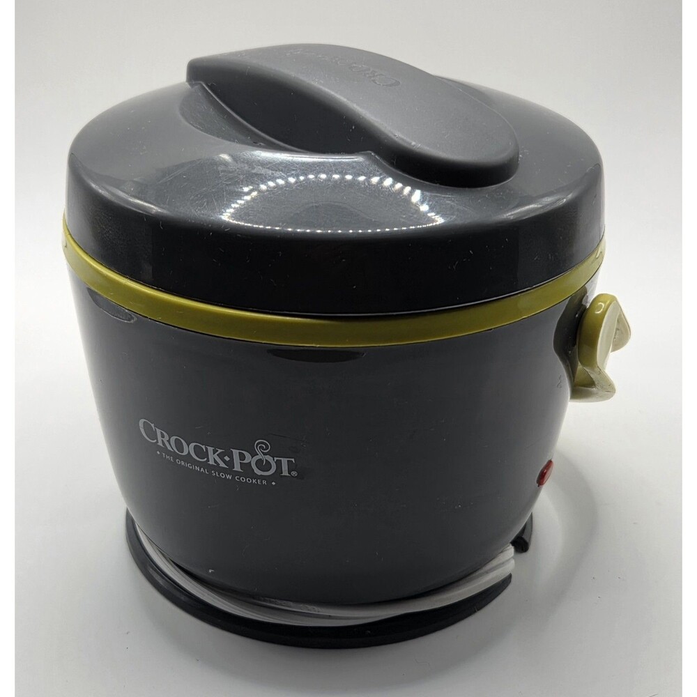 Crock-Pot 20 oz. Lunch Crock Food Warmer Gray/Lime Green Tested Works